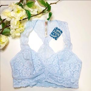 NWT Free People Galloon Lace Blue Bralette XS